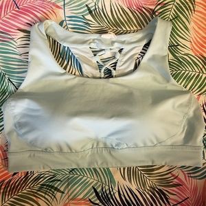 FILA Sport Training Workout Gym Bra XL Non-Removable Cups Light Blue Gently Used